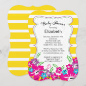 Modern Tropical Hibiscus Flowers Baby shower Kaart (Voorkant / Achterkant)