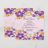 Modern Tropical Hibiscus Flowers Vrijgezellenfeest Kaart (Voorkant / Achterkant)