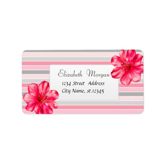 Modern Tropical, Hibiscus Stripe Etiket (Voorkant)