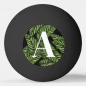 Modern Tropical Leaf Palm Plant Print Monogram Pingpongballen (Voorkant)