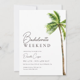 Modern Tropical Palm Bachelorette Weekend Kaart