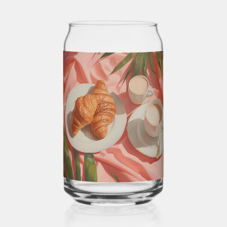 Modern Tropical Plant Print – Pink and Green  Blikvorm Glas