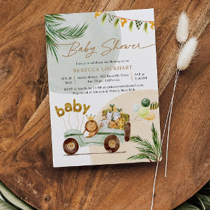Modern Tropical Safari Baby Animals Baby shower in Kaart