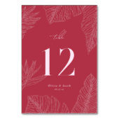 Modern Tropical Table Number Kaart (Voorkant)