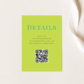 Modern Tropical Wedding Details Kaart met QR code