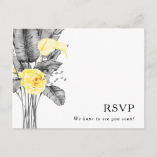 Modern Tropical Wedding RSVP-Briefkaart Briefkaart