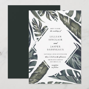 Modern Tropics Diamond Leaf Lijst Wedding Kaart