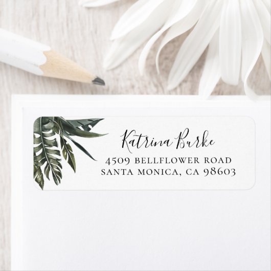 Modern Tropics Greenery Return Address Etiket (Insitu)