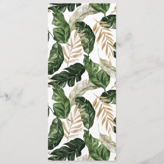 Modern tropisch abstract geschilderd huwelijksmenu menu (Achterkant)