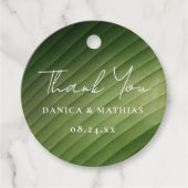 Modern Tropisch Bananenblad Bruiloft Bedankjes Labels (Voorkant)