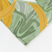 Modern tropisch bananengroen patroon fleece deken (Hoek)
