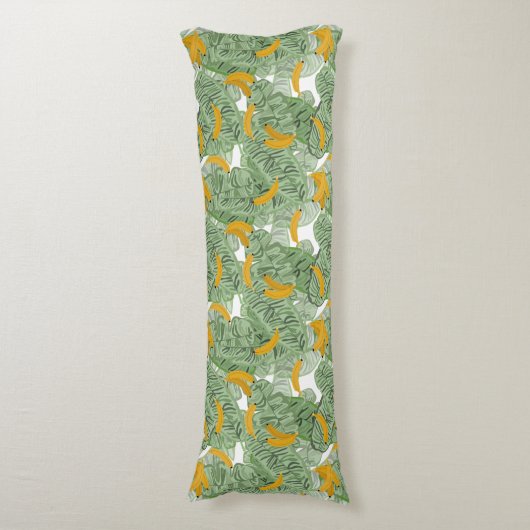 Modern tropisch bananengroen patroon lichaamskussen (Voorkant Verticaal)