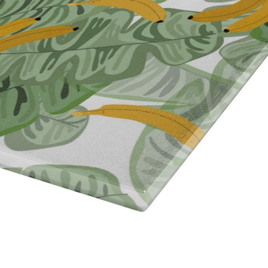 Modern tropisch bananengroen patroon snijplank (Hoek)