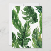 Modern tropisch blad behalve de datumkaart bedankkaart (Achterkant)