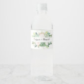 Modern Tropisch Bloemen Water Fles Label Waterfles Etiket (Voorkant)