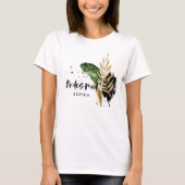 Modern tropisch botanisch abstract bruidsmeisje t-shirt (Voorkant)