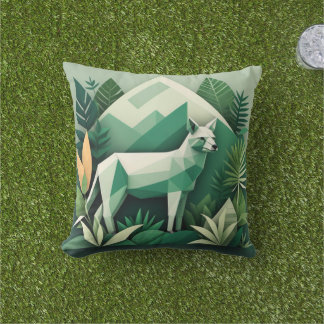 Modern Tropisch Dierenkussen – Low-Poly geometrisc Buitenkussen