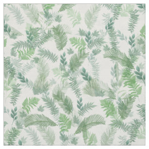 Modern tropisch groen wit groen blad stof