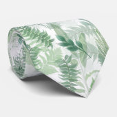 Modern tropisch groen wit groen blad stropdas (Opgerold)