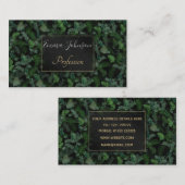 Modern tropisch groen zwart groen blad visitekaartje (Voorkant / Achterkant)