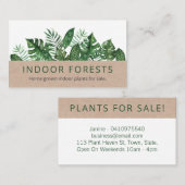 Modern Tropisch lef, binnenshuis gekroonde Planten Visitekaartje (Voorkant / Achterkant)