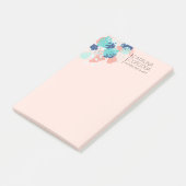Modern Tropisch Monstera Blad Patroon Peach/Mint Post-it® Notes (Schuin)