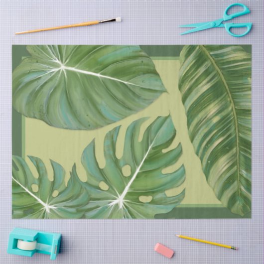 Modern tropisch Oerwoud Leaf Avocado Decoupage Tissuepapier (Craft)