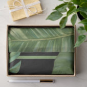 Modern tropisch Oerwoud Leaf Black Green Decoupage Tissuepapier (Geschenk)