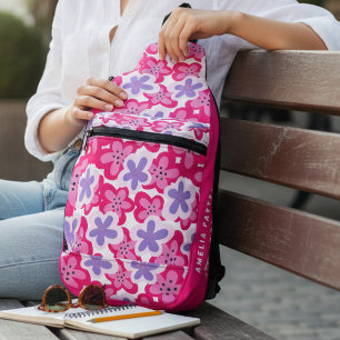 Modern Tropisch Roze Bloemen Gepersonaliseerde Naa Sling Bag