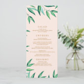 Modern Tropisch Strand Bruiloft Menu (Staand voorkant)