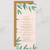 Modern Tropisch Strand Bruiloft Menu (Voorkant / Achterkant)