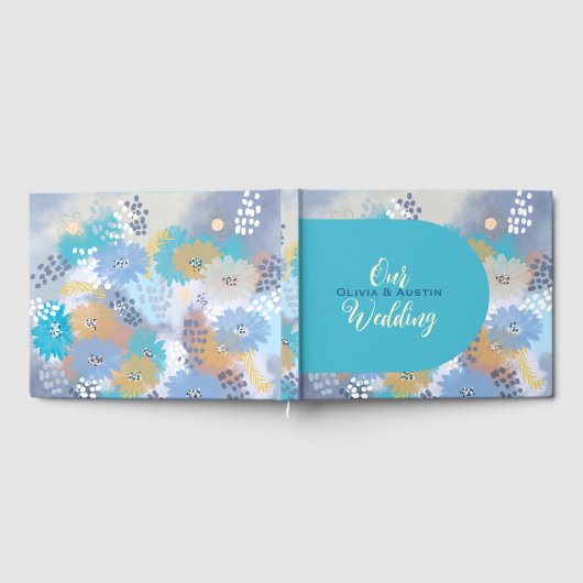 Modern Tropisch strand Kustbruiloft Gastenboek (Volledig)