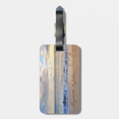 Modern tropisch strand, zonsondergang, staarvis bagagelabel (Achterkant verticaal)