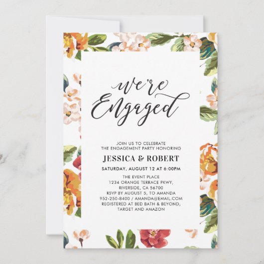 Modern tropisch | "We zijn betrokken" Engaged Part Kaart (Voorkant)