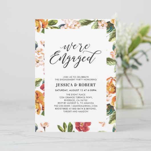 Modern tropisch | "We zijn betrokken" Engaged Part Kaart (Staand voorkant)