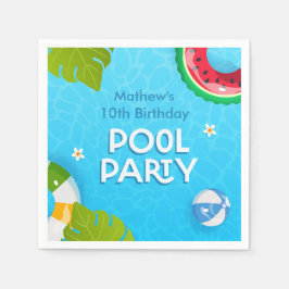 Modern Tropisch Zomer Pool Party Servet