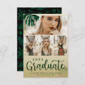 Modern Tropische Leidingen Gewaardeerd Afstuderen  Aankondiging (Voorkant / Achterkant)