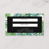 Modern Tropische Palm leveert White Reference Card Visitekaartje (Achterkant)