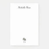 Modern Tropische Palmbomen Strand Elegant Script Post-it® Notes (Voorkant)