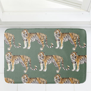 Modern tropische Waterverf tigers Wild Pattern Badmat