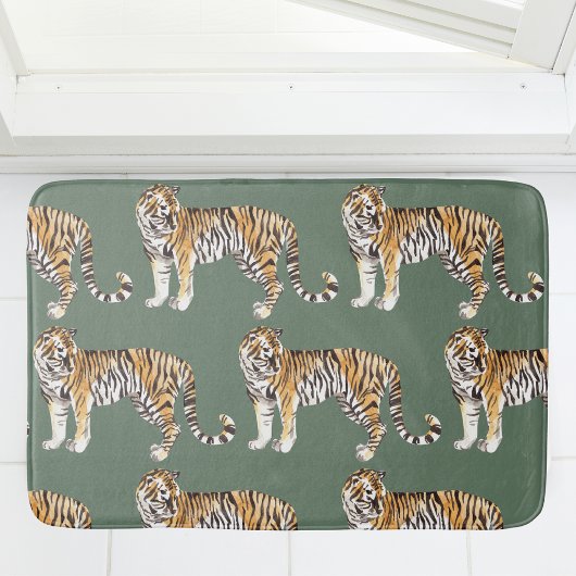 Modern tropische Waterverf tigers Wild Pattern Badmat