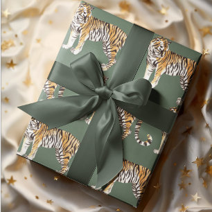 Modern tropische Waterverf tigers Wild Pattern Cadeaupapier