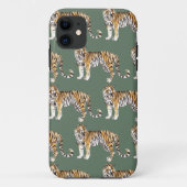Modern tropische Waterverf tigers Wild Pattern Case-Mate iPhone Case (Achterkant)