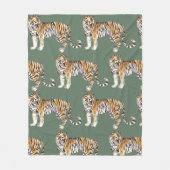 Modern tropische Waterverf tigers Wild Pattern Fleece Deken (Voorkant)