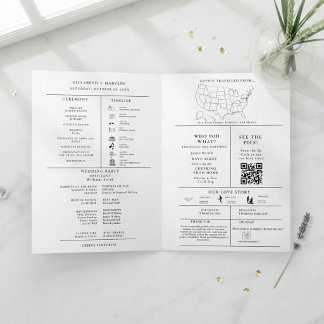 Modern Trouwdag Vouw Infographic Programma