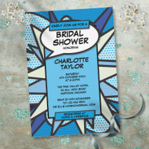 Modern Trouwfeest Stripboek Blauw Plezierig