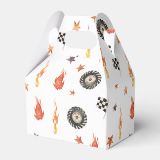 Modern Truck Racing Boys Verjaardag Waterverf Wit Bedankdoosjes