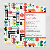Modern Trucks Boy Baby shower Invitation Kaart (Voorkant / Achterkant)