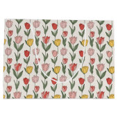 Modern Tulip Floral Pattern Soft Botanical Spring Groot Cadeauzakje (Achterkant)