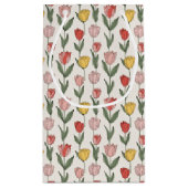 Modern Tulip Floral Pattern Soft Botanical Spring Klein Cadeauzakje (Achterkant)